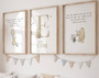 Winnie the Pooh canvas print for baby nursery, personalized with custom name in a classic look, charming nursery wall decor