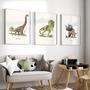 Dinosaur Nursery Art Canvas Set - Dino Prints For Baby Boys Room Decor