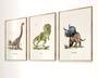 Dinosaur Nursery Art Canvas Set - Dino Prints For Baby Boys Room Decor