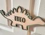 Personalized Dinosaur Name Sign - Custom Wood Decor for Boys' Bedroom