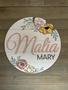 Personalized Floral Baby Girl Name Sign For Nursery - Layered Flower Design