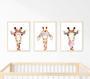 Heartfelt Giraffe Nursery Canvas Trio For Girl's Bedroom Decor - Adorable Kids Room Art