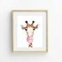 Heartfelt Giraffe Nursery Canvas Trio For Girl's Bedroom Decor - Adorable Kids Room Art