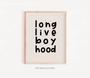 Boy Nursery Canvas Wall Art With Checkered Pattern - Long Live Boyhood Quote For Kids Room DéCor