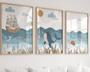 Nautical Nursery Canvas Set For Ocean-Themed Baby Boy Room Wall Art