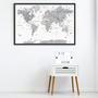 Nursery World Map Canvas For Kids Room Decor - Educational & Travel Theme Animal Watercolor Art