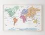 Pastel Nursery World Map Canvas For Kids Room Travel Themes