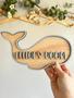 Custom Whale Wood Sign For Under The Sea Nursery Ocean Wall Art