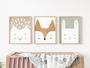 Custom Woodland Nursery Canvas Deer And Fox Design For Kids Room DéCor