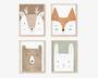 Custom Woodland Nursery Canvas Deer And Fox Design For Kids Room DéCor