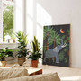 Safari animal canvas set trio featuring giraffe, zebra, and elephant, jungle nursery gallery wall decor for kids' room.