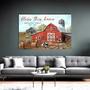 Rustic Farmhouse Canvas Art - Personalized Family Wall Decor With Farm Animals For Living Room