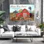 Rustic Farmhouse Canvas Art - Personalized Family Wall Decor With Farm Animals For Living Room