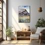 Touching Rustic Farmhouse Canvas With Watercolor Barn Art For Living Room Decor