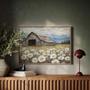 Rustic Farmhouse Canvas Art With Daisies Countryside Landscape Design For Farmhouse Living Room Decor