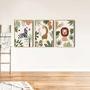 Safari Animal Jungle Nursery Canvas Prints For Playroom Boho DéCor