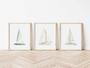 Personalized Sailboat Nautical Nursery Canvas Set For Coastal DéCor