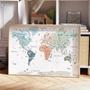 Boho Nursery World Map Canvas For Kids - Educational Wall Art For Boho Children's Room Decor