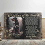Dog memorial canvas wall art with 'Waiting at the Door' quote, a heartfelt sympathy gift for grieving dog owners.