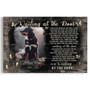 Dog memorial canvas with 'Waiting at the Door' quote, pet loss tribute and sympathy gift for mourning dog parents.