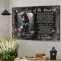 Dog memorial canvas with 'Waiting at the Door' verse, comforting tribute and sympathy gift for a grieving pet parent.