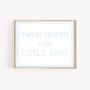 Vintage 'Thank Heaven' Canvas For Baby Boy Room – Blue Nursery Decor And Gift