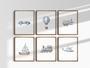 Vehicle Canvas Set Baby Boy Nursery Wall Art Watercolor Vehicle Themes