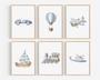 Vehicle Canvas Set Baby Boy Nursery Wall Art Watercolor Vehicle Themes