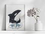 Adorable Whale Nursery Art Canvas For Baby Bathroom Decor