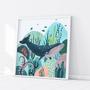 Whale Nursery Canvas - Nautical Under the Sea Wall Art for Baby Room