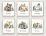 Personalized Woodland Nursery Canvas Art Set For Baby's Room DéCor