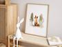 Woodland Nursery Canvas With Forest Animals For Baby Room Decor - Cute Bear Fox Mountain Design - Ideal Baby Shower Gift