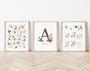 Personalized Woodland Nursery Canvas Art For Baby's Room Rustic Monogram Initial Decor