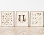 Personalized Woodland Nursery Canvas Art For Baby's Room Rustic Monogram Initial Decor