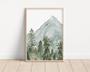 Personalized Woodland Nursery Canvas With Mountain & Tree Design