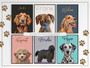 Personalized dog portrait canvas, vertical layout; custom from your photo with pet name, memorial gift for living room decor