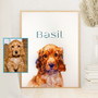 Dog portrait watercolor canvas, gallery-wrapped, gentle brushstrokes; sympathy gift for pet owners, living room wall decor