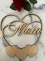 Personalized Mom Wood Sign Gift - Mother's Day & Birthday Present For Her, Heart Design Home Decor