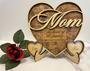 Personalized Mom Wood Sign Gift - Mother's Day & Birthday Present For Her, Heart Design Home Decor