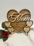 Personalized Mom Wood Sign Gift - Mother's Day & Birthday Present For Her, Heart Design Home Decor