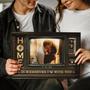 Custom Photo Canvas For Couples - Home Is Wherever I'm With You - Heartfelt Valentine & Anniversary Gift