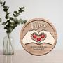 Thoughtful Personalized Wood Sign Gift For Mom Or Grandma - Mother’s Day Decoration With Heart Hands Design