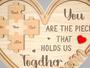 Thoughtful Custom Puzzle Heart Wooden Mom Sign - Mother's Day Gift