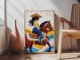 Pop Art Black Cowgirl Canvas Print Afrocentric Rustic Farmhouse Wall Art For Living Room