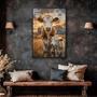 Rustic Farmhouse Framed Canvas Wall Art With Cow And Calf - Animal DéCor For Living Room Or Barn Style