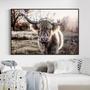 Rustic Farmhouse Highland Cow Canvas For Dining Room - Farmhouse Cattle Art