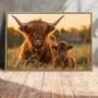 Personalized Rustic Farmhouse Highland Cow Canvas For Farmhouse Decor