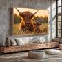 Personalized Rustic Farmhouse Highland Cow Canvas For Farmhouse Decor