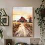 Touching Sunset Over Red Barn Canvas - Rustic Farmhouse Wall Art For Country Style Lovers