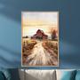 Touching Sunset Over Red Barn Canvas - Rustic Farmhouse Wall Art For Country Style Lovers